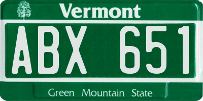 VT license plate ABX651