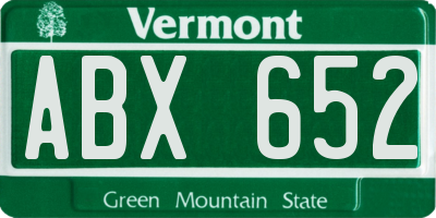 VT license plate ABX652