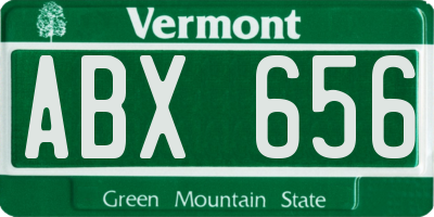 VT license plate ABX656