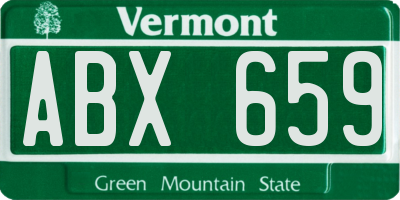 VT license plate ABX659