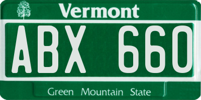 VT license plate ABX660