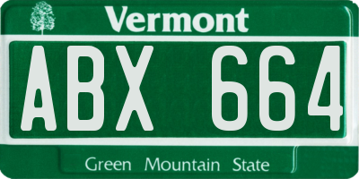 VT license plate ABX664
