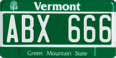 VT license plate ABX666