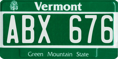 VT license plate ABX676