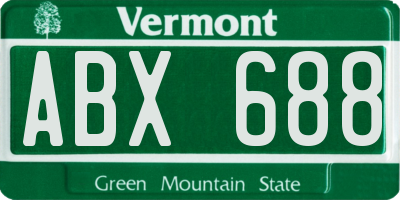 VT license plate ABX688