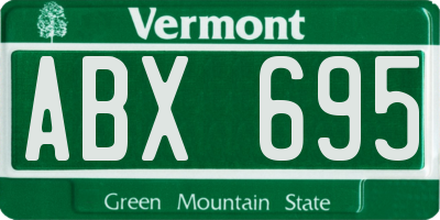 VT license plate ABX695