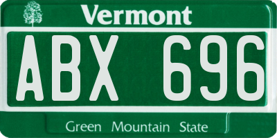 VT license plate ABX696