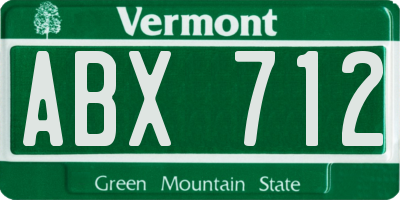 VT license plate ABX712