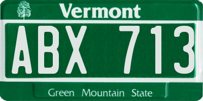 VT license plate ABX713