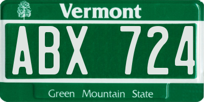 VT license plate ABX724