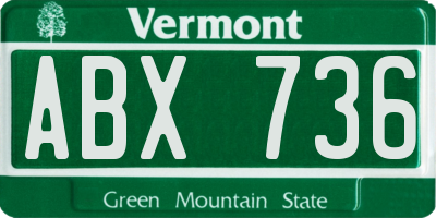 VT license plate ABX736