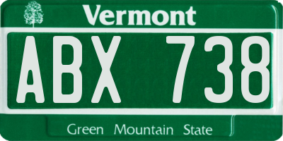 VT license plate ABX738