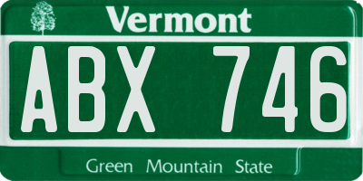 VT license plate ABX746