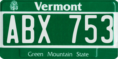 VT license plate ABX753