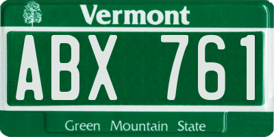 VT license plate ABX761