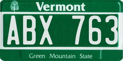 VT license plate ABX763