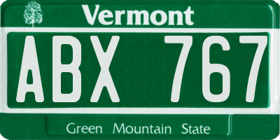 VT license plate ABX767