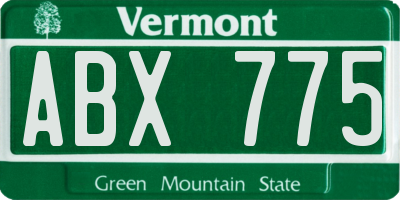 VT license plate ABX775