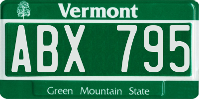 VT license plate ABX795