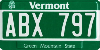 VT license plate ABX797