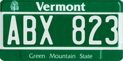 VT license plate ABX823