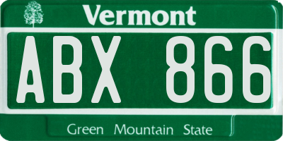 VT license plate ABX866