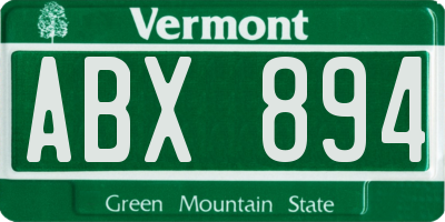 VT license plate ABX894