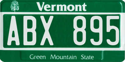 VT license plate ABX895
