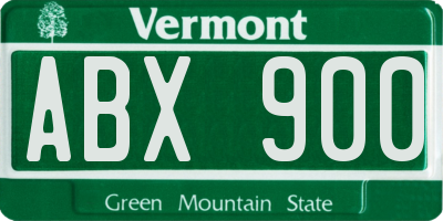 VT license plate ABX900