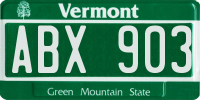 VT license plate ABX903