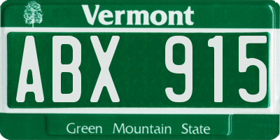 VT license plate ABX915