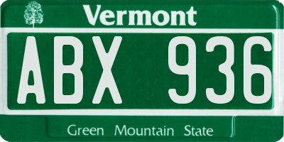 VT license plate ABX936