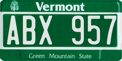 VT license plate ABX957