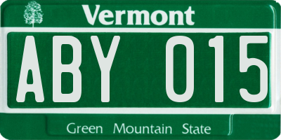 VT license plate ABY015
