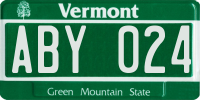 VT license plate ABY024