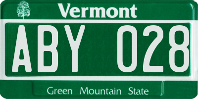 VT license plate ABY028