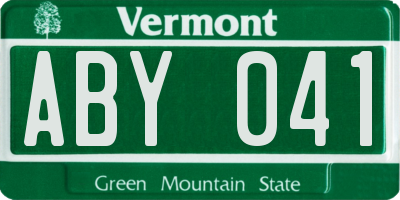 VT license plate ABY041