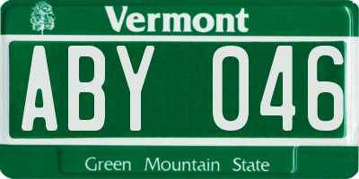 VT license plate ABY046