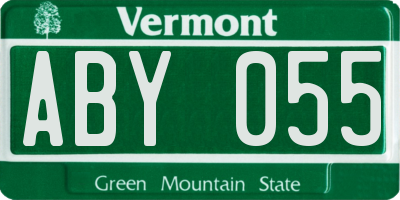 VT license plate ABY055