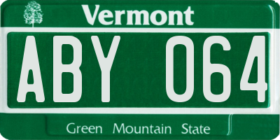 VT license plate ABY064