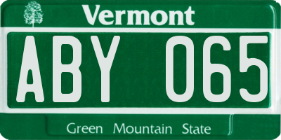 VT license plate ABY065