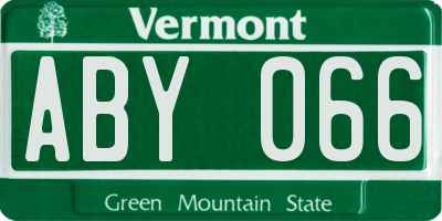 VT license plate ABY066