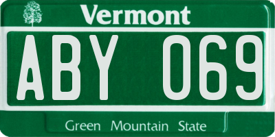 VT license plate ABY069