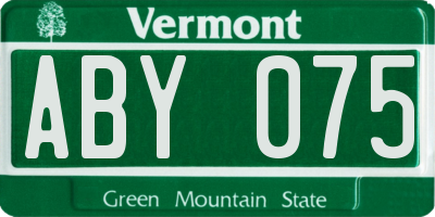 VT license plate ABY075