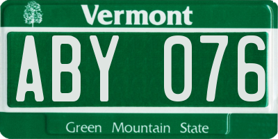 VT license plate ABY076
