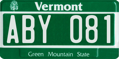 VT license plate ABY081