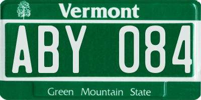 VT license plate ABY084