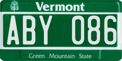 VT license plate ABY086