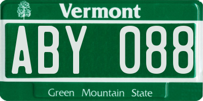 VT license plate ABY088