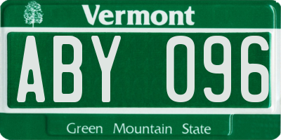 VT license plate ABY096